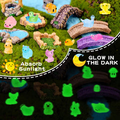 QAUYETM glow mini animals frogs ideal for dollhouses and pots