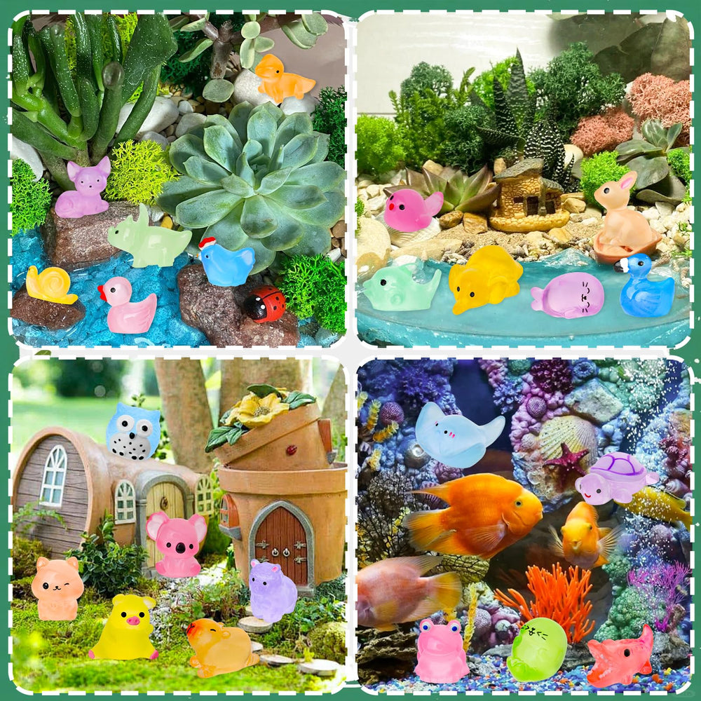 QAUYETM luminous dinosaurs miniature spark imagination in mini landscapes.