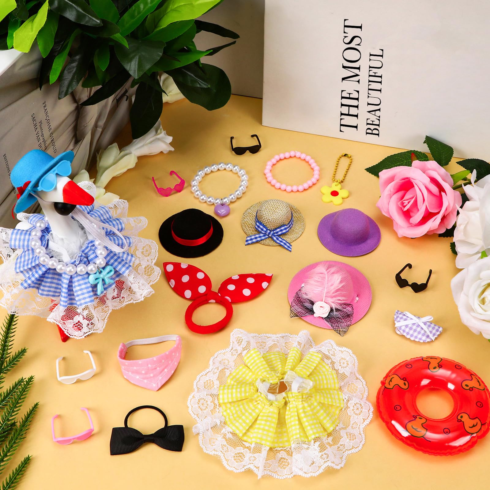 QAUYETM goose outfits dresses brighten desk displays with color.