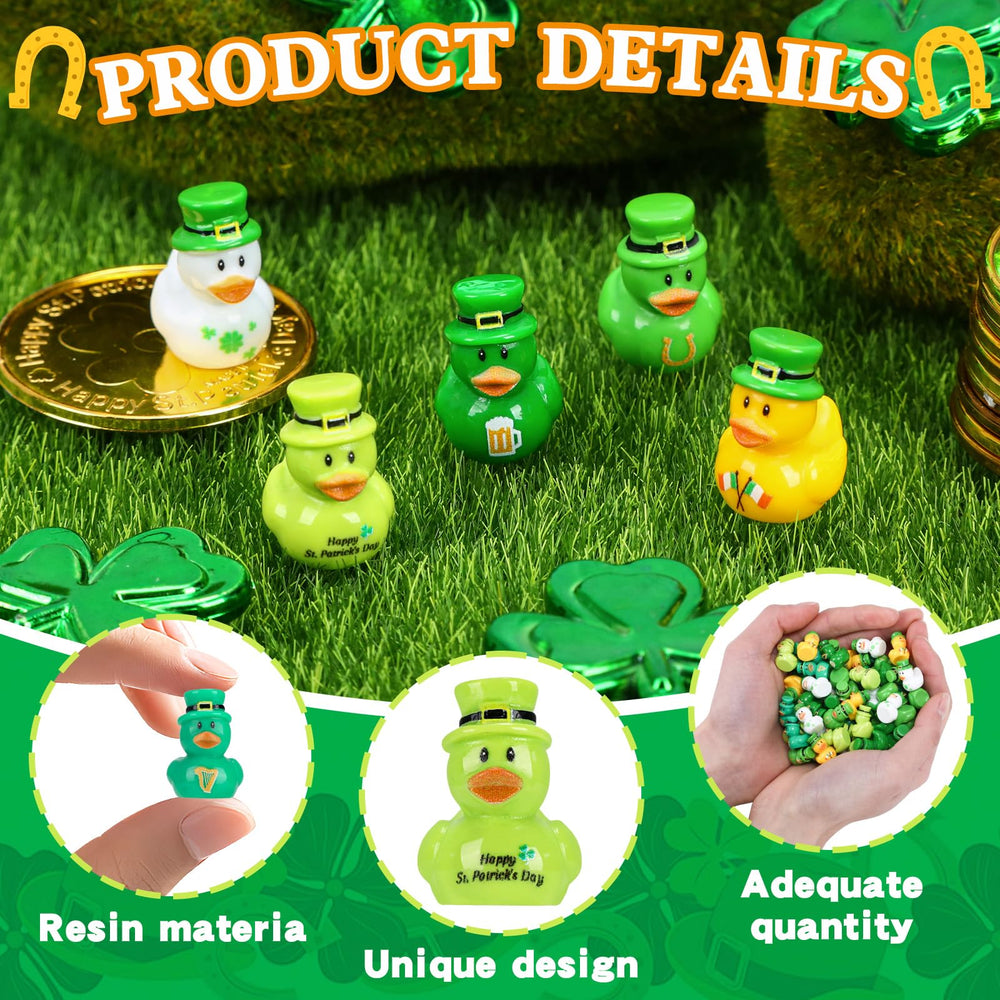 QAUYETM St Patrick's Day mini duck with horseshoe for lucky touches