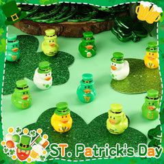 QAUYETM St Patrick's Day mini duck with Irish flag for celebration accents