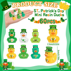 QAUYETM St Patrick's Day mini duck with pipe for playful party decor