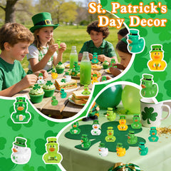 QAUYETM St Patrick's Day mini duck with shamrock pattern for festive display