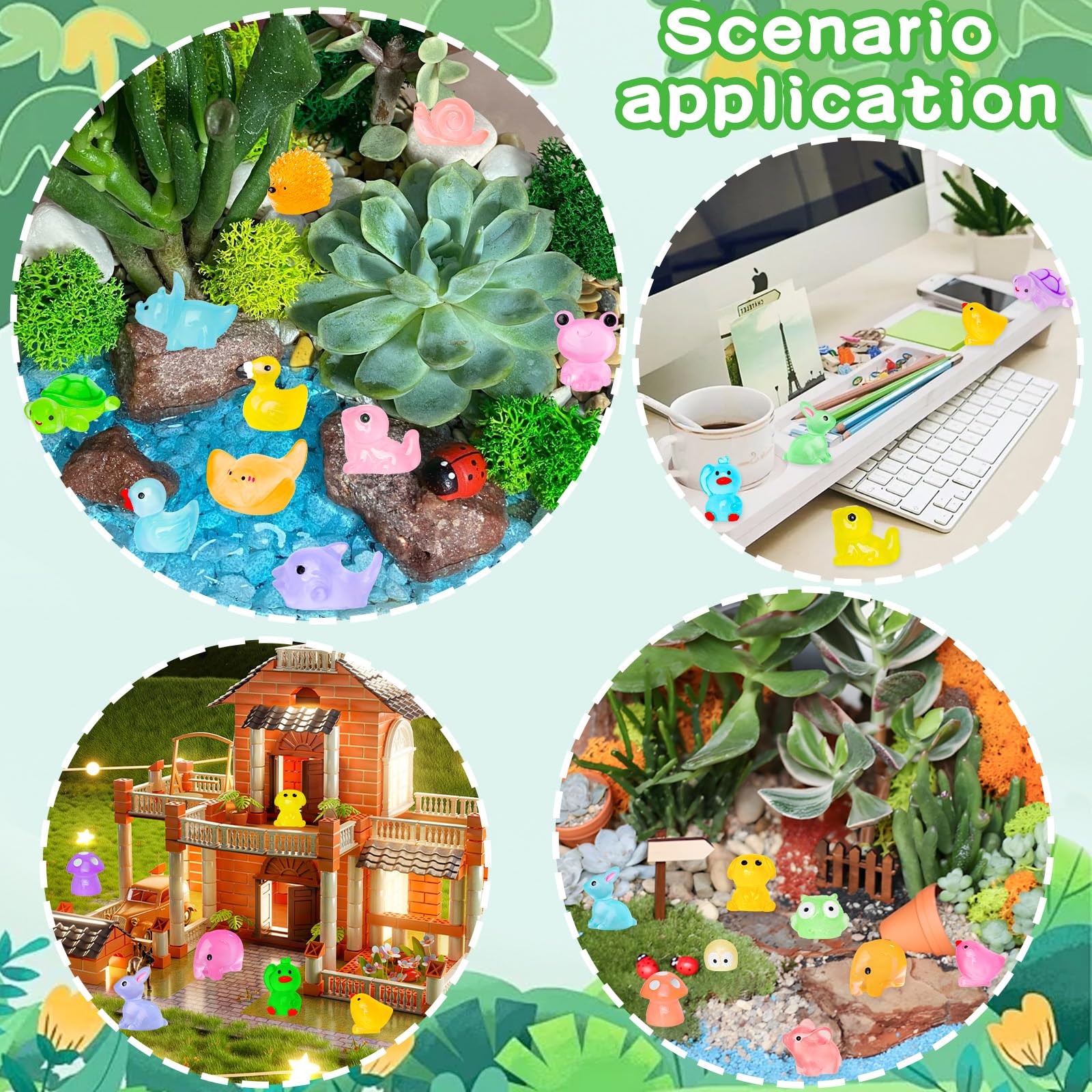 QAUYETM tiny turtles glow for magical pot displays and mini scenes