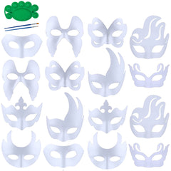 Qavctw DIY white mask front view, ideal for customization.