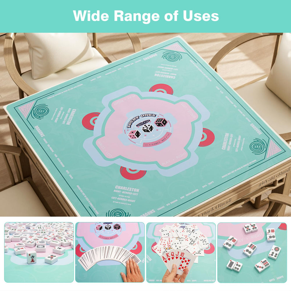 QAZWQAZ Mahjong Mat includes three dice for immediate play
