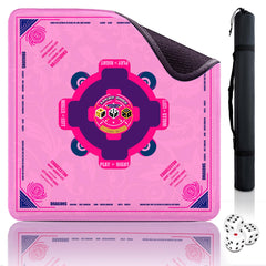 QAZWQAZ Mahjong Mat with Rules Pink – stable, non-slip play surface
