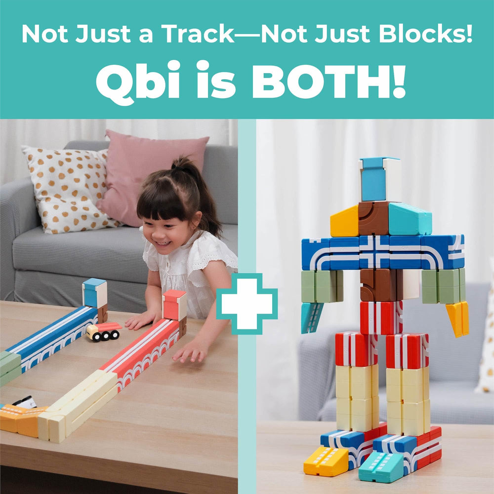 QBI race-track with two ramps and jet cars ready for velocity and experimentation