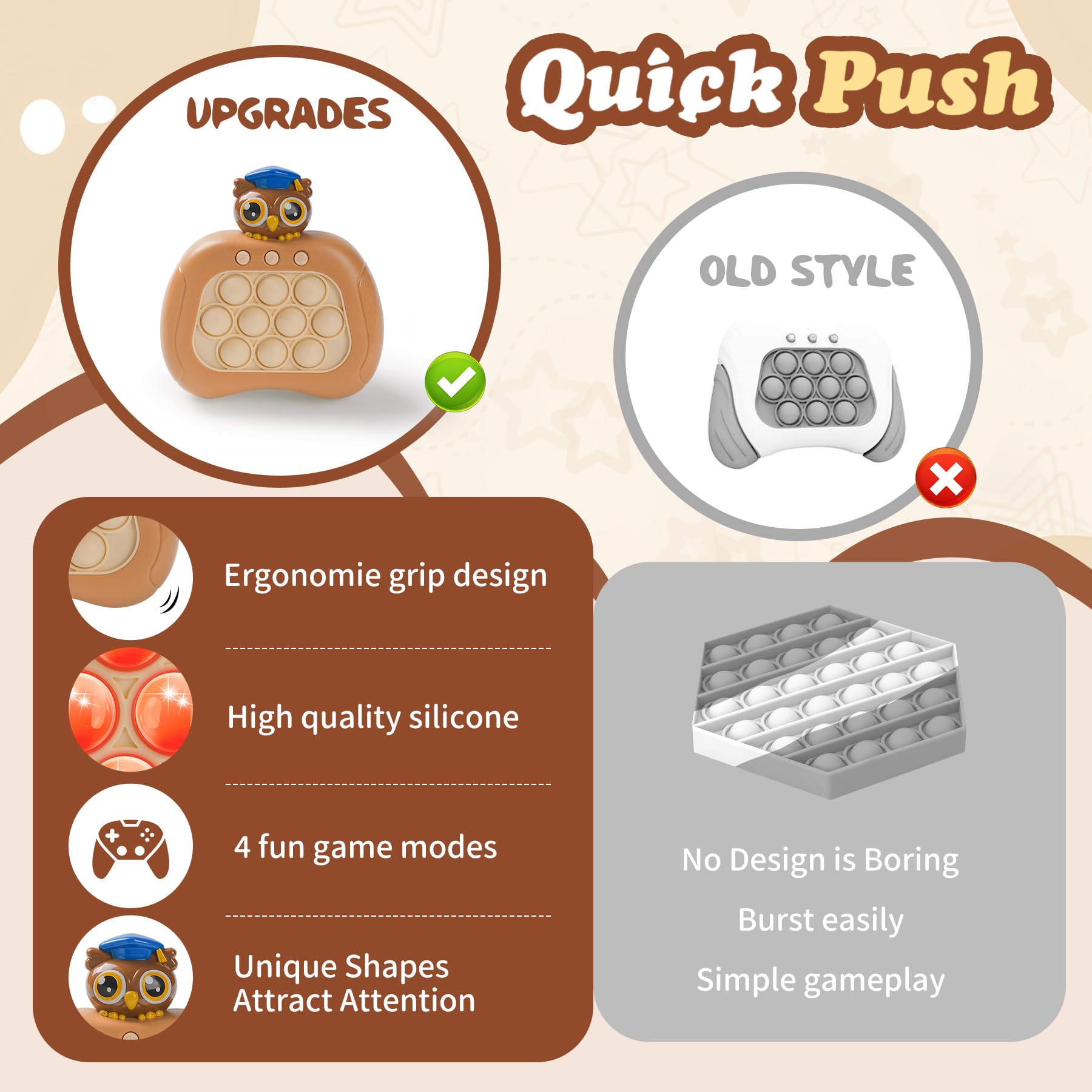 QBvuj Graduation Eagles Pop Push Game lightweight and portable for travel play