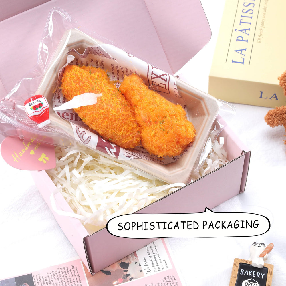 QCROAD SQUISHY gift idea image suggests a quirky foodie toy for fans.
