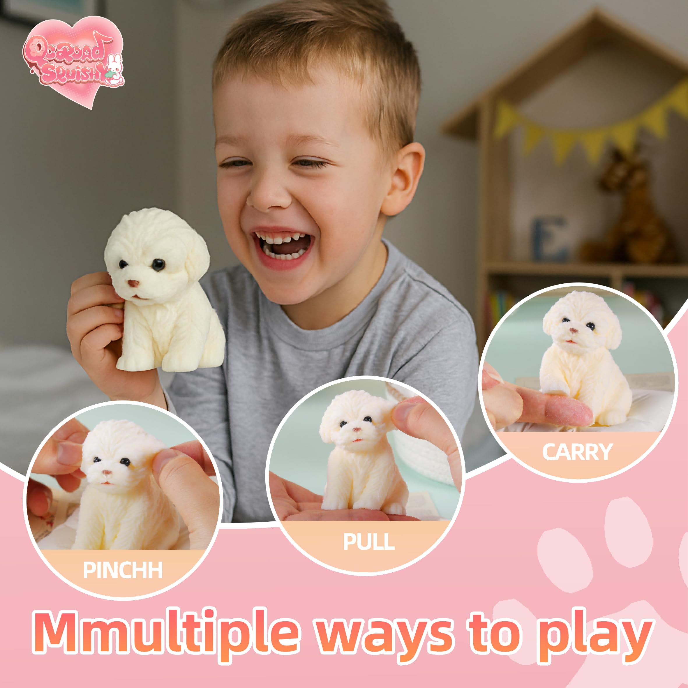 QCROAD SQUISHY Puppy Taba portable 80g companion for travel.