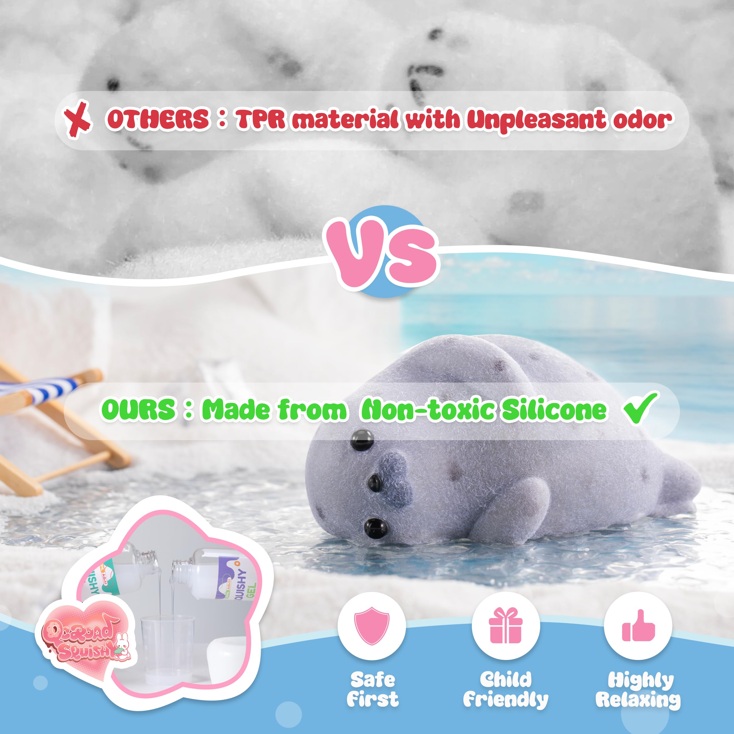 Fur-wrapped exterior of QCROAD SQUISHY Taba Seal preserves its cute look.