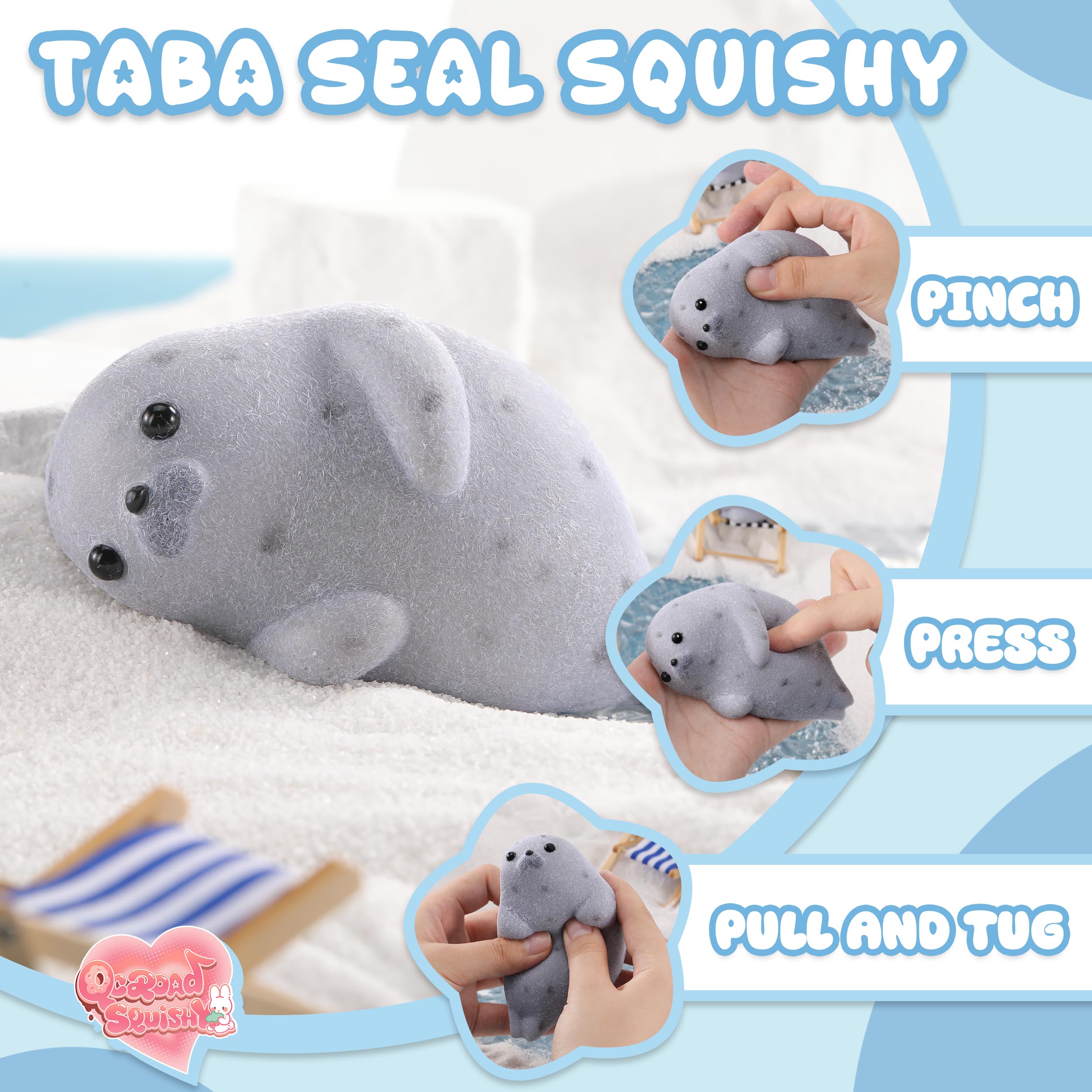 Oil release visible on QCROAD SQUISHY Taba Seal during squeezing; normal behavior.