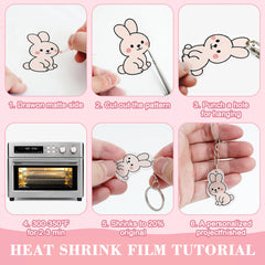 QDBNW shrink paper pendants and ornaments color and bake into tiny keepsakes.