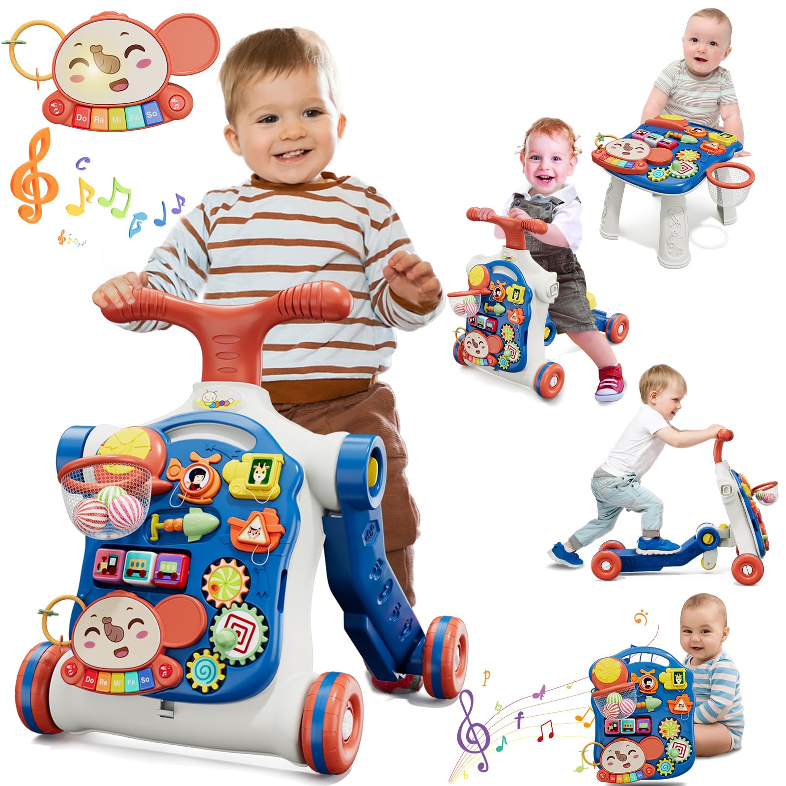 QDRAGON 5in1 push walker – assembly-ready design supports first steps with a stable base