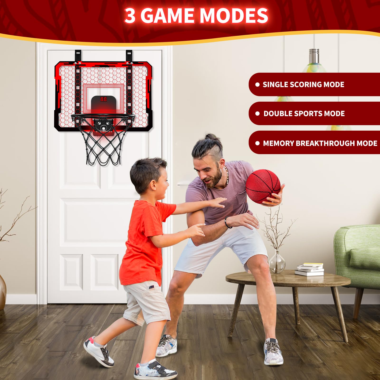 QDRAGON 7-color LED lights with playful sounds to cheer every basket.