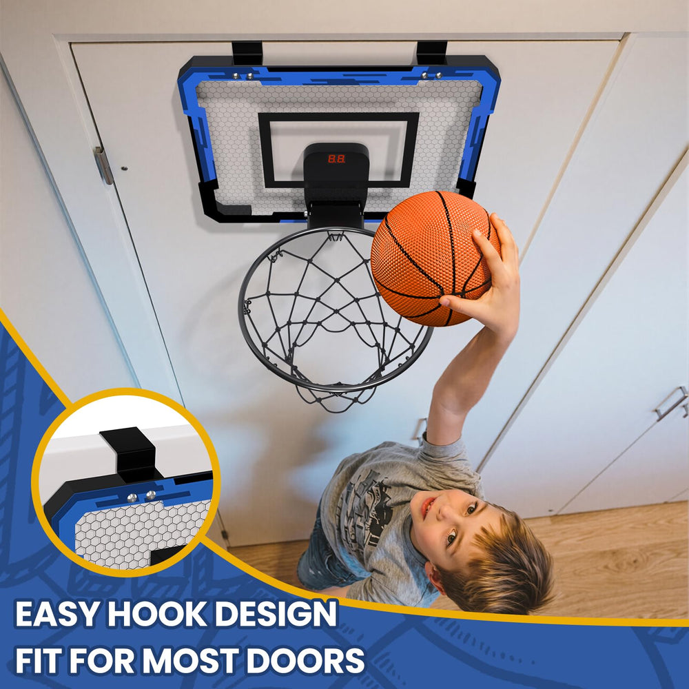 Foldable backboard design saves space between games.