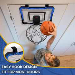 Foldable backboard design saves space between games.