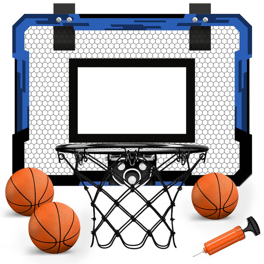 QDRAGON mini hoop over the door with blue finish for quick indoor play