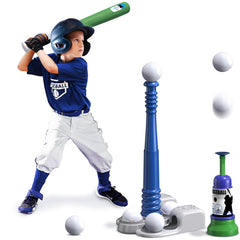 QDRAGON T-ball set with adjustable tee for growing kids practicing at home