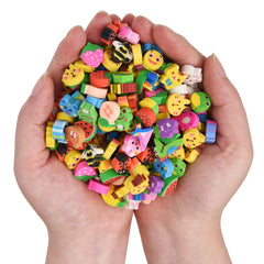 QDXATIVP 300pcs mini erasers with animals and fruits for playful corrections