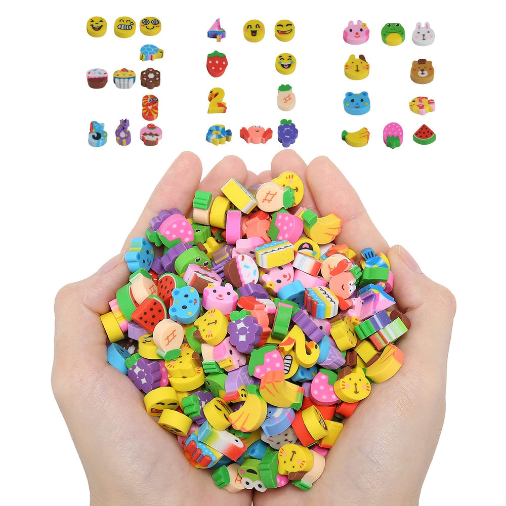 QDXATIVP fruit erasers mixed, colorful and ideal for school use.