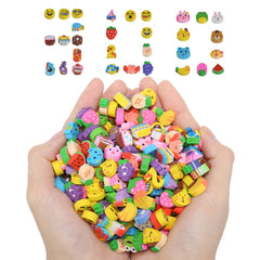 QDXATIVP fruit erasers mixed, colorful and ideal for school use.
