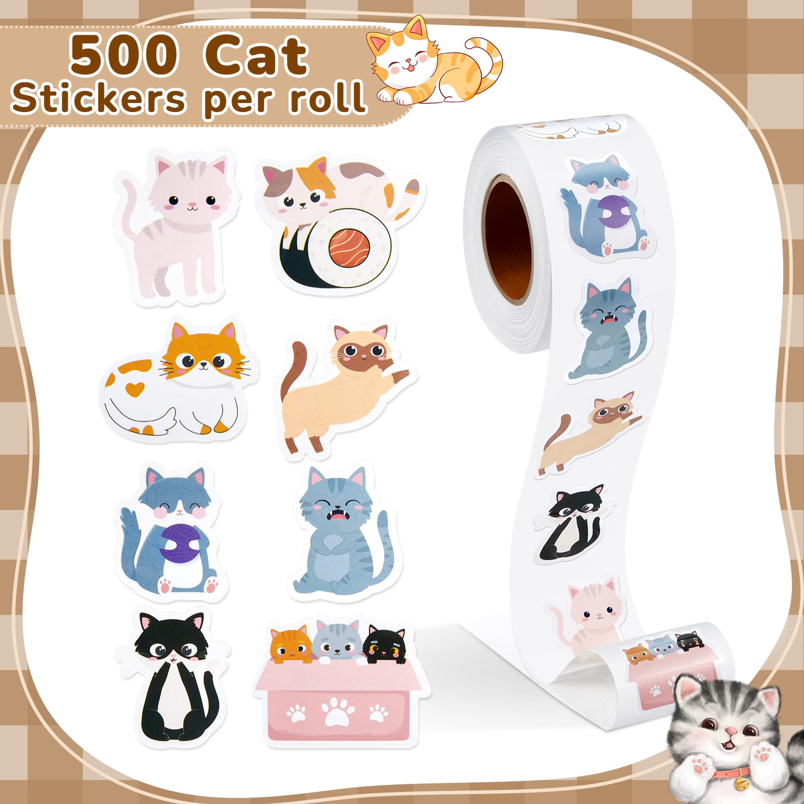 Qeeenar cat stickers used as party favors and gifts.