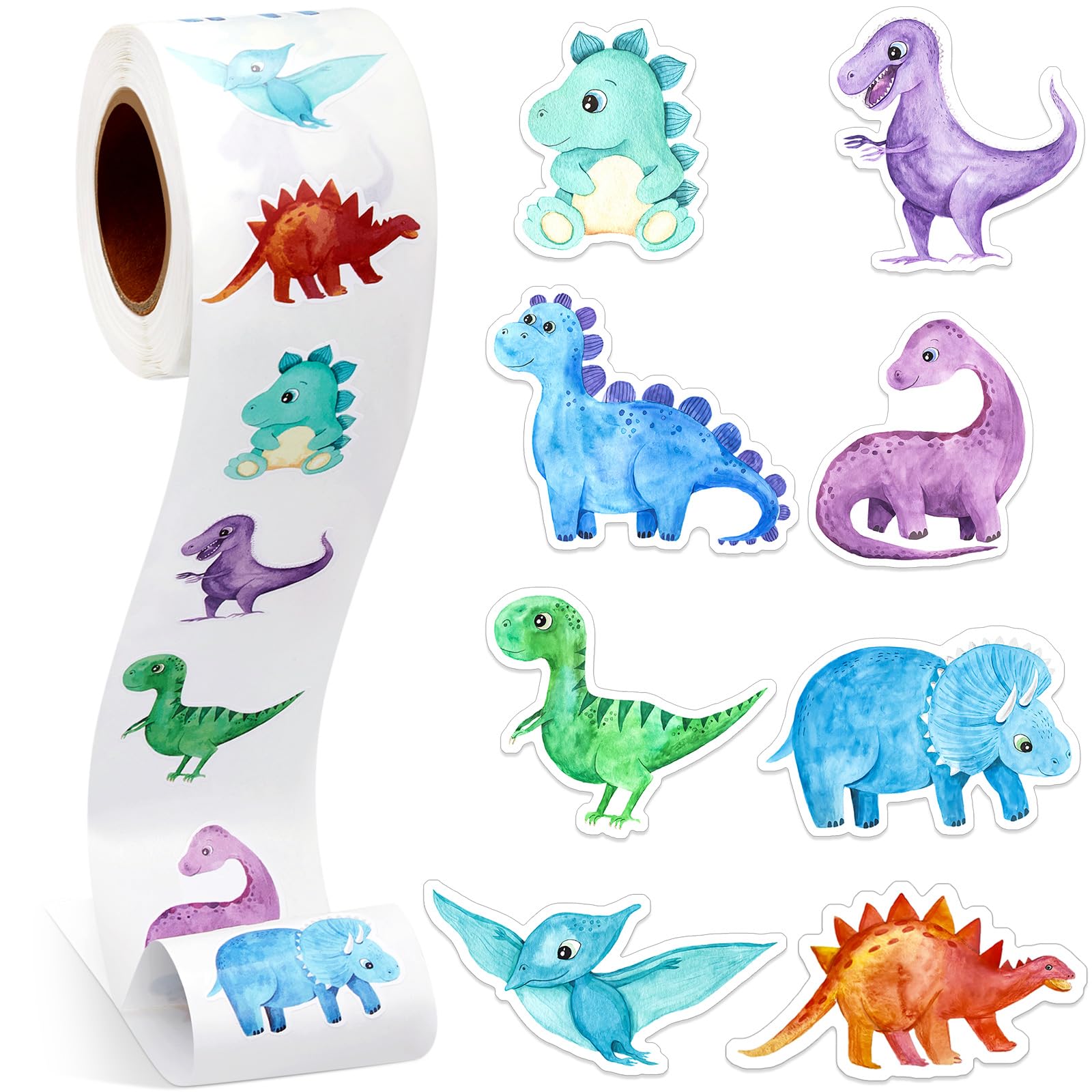 Qeeenar dinosaur stickers roll for classroom and party decorating