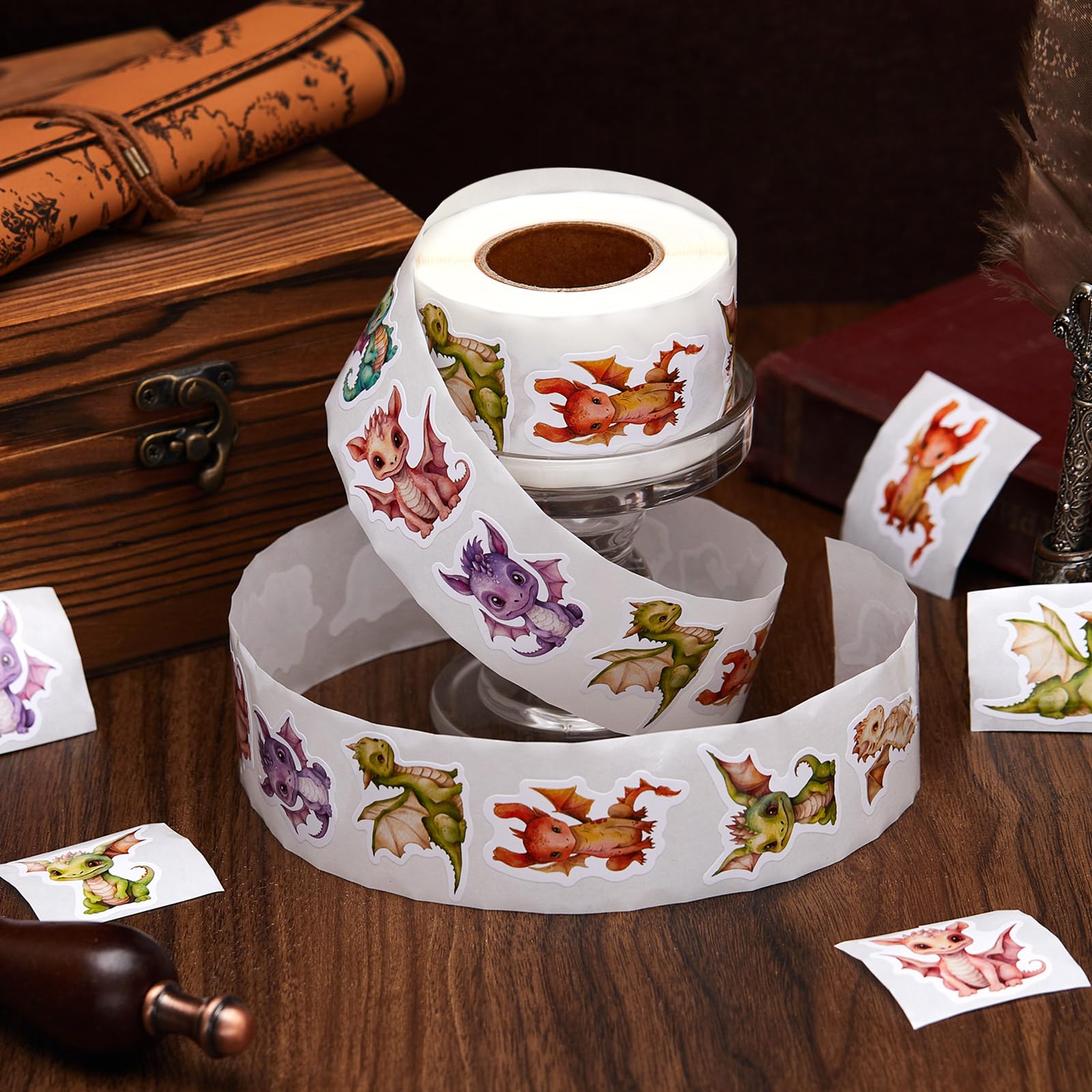 Qeeenar dragon stickers for gift wrapping add charming accents and excitement
