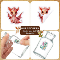 Qeeenar dragon stickers on notebook pages add color and motivation to study