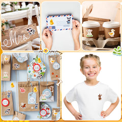Qeeenar farm sticker designs brighten classroom activities and crafts