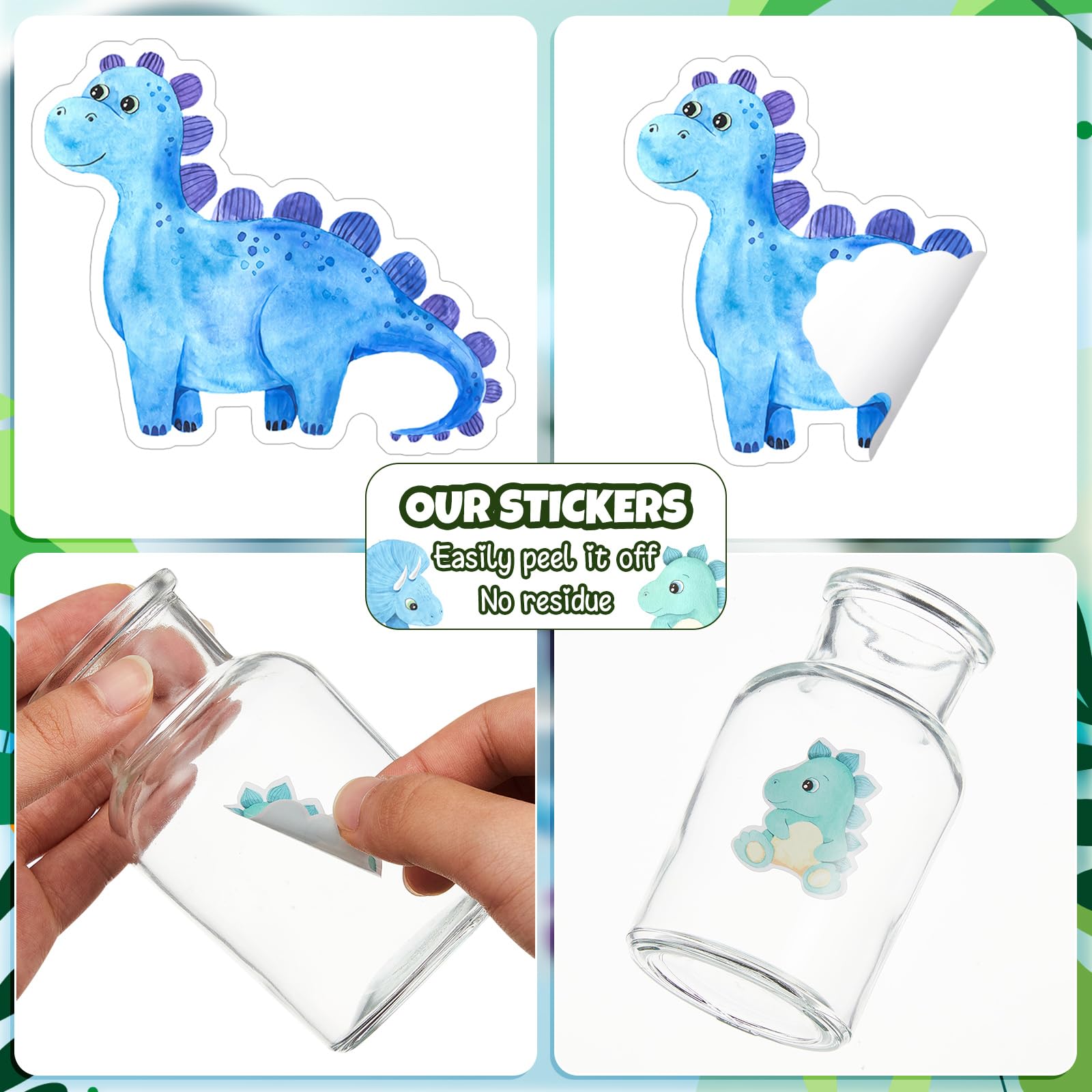 Qeeenar party decorations with dinosaur stickers brighten events