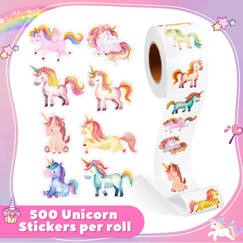 Qeeenar unicorn stickers used as party decor for a festive look.