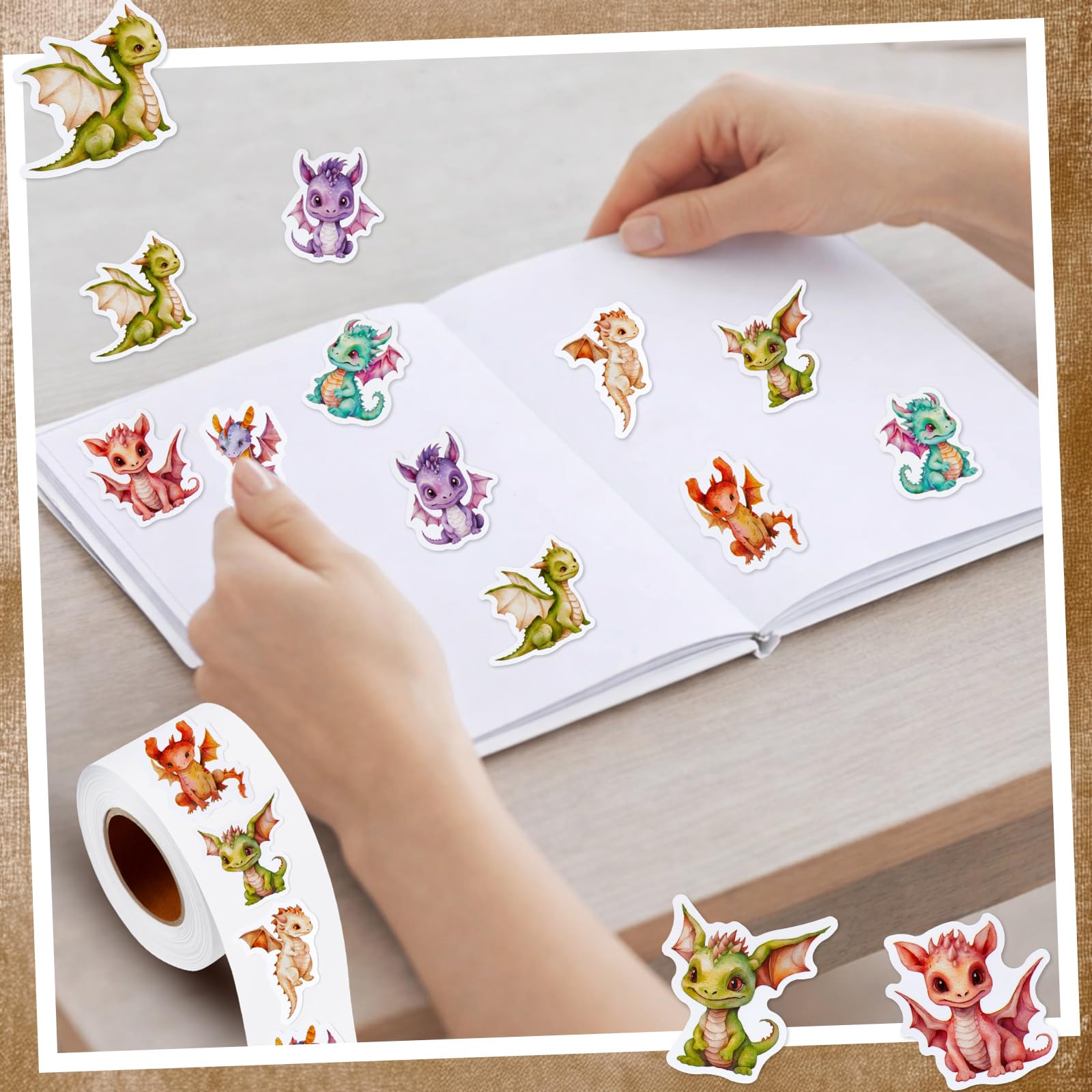Qeeenar stickers reward sets boost classroom incentives with colorful dragon designs