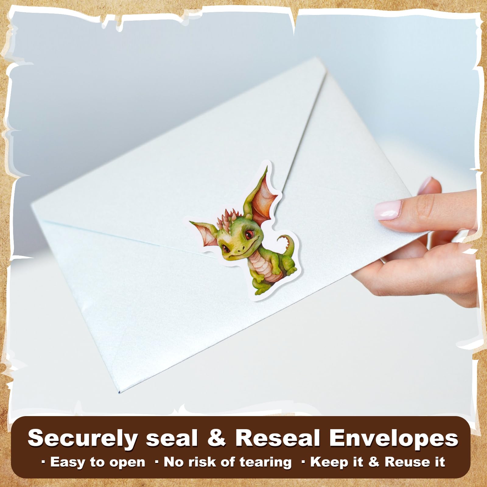 Qeeenar watercolor dragon stickers for journaling and decorating belongings