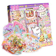 QEF gift-ready 3D sticker scene kit—perfect for birthdays and holidays.