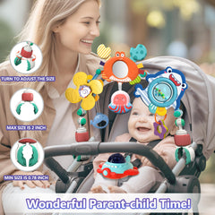 Qesfir musical baby stroller arch colorful whale teether sparks exploration