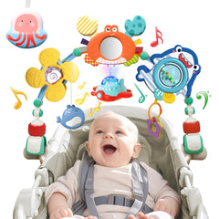 Qesfir musical baby stroller arch penguin windmill for soothing sounds during travel