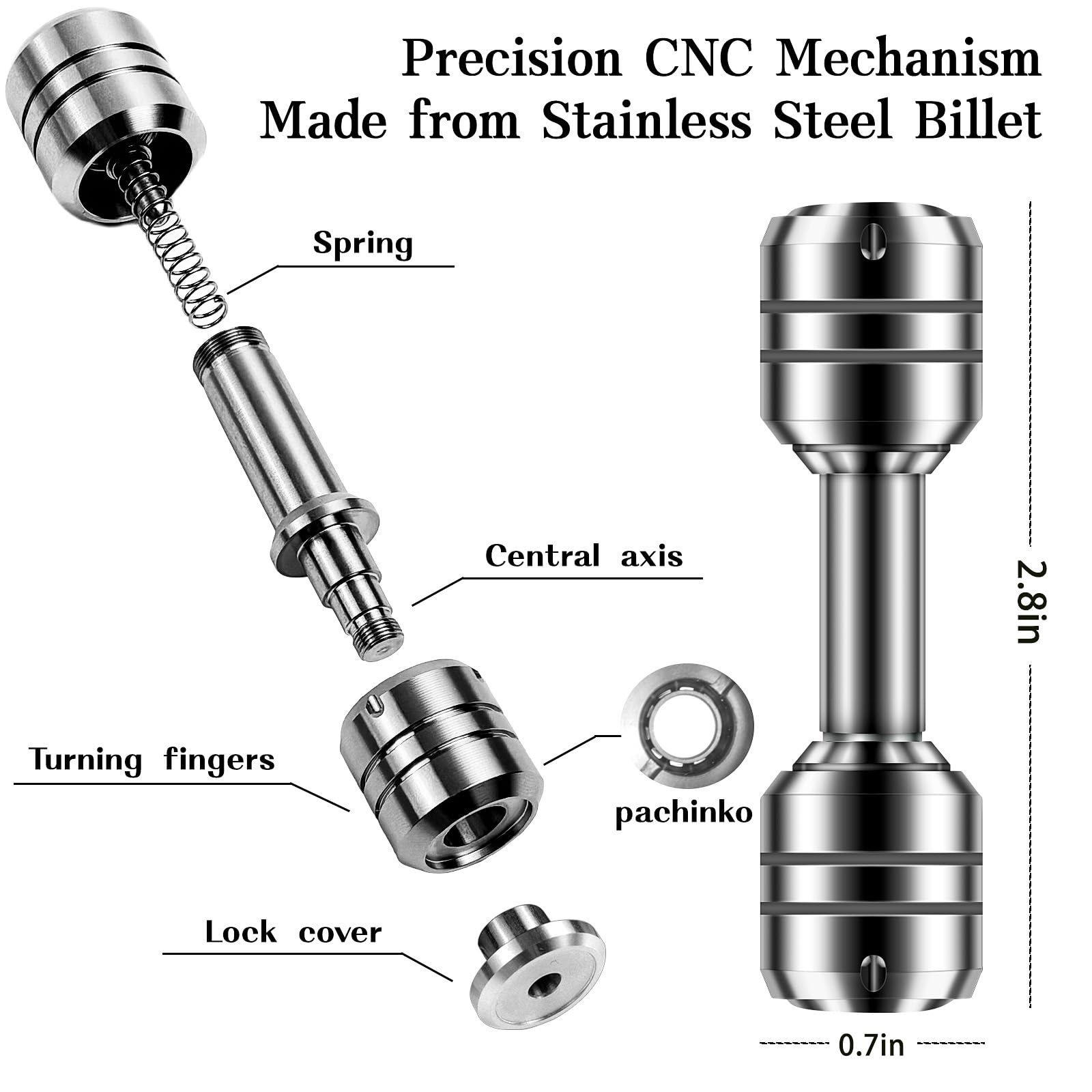 QETRABONE fidget dumbbell top view enhances concentration during desk tasks