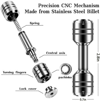 QETRABONE fidget dumbbell top view enhances concentration during desk tasks