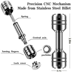 QETRABONE fidget dumbbell top view enhances concentration during desk tasks
