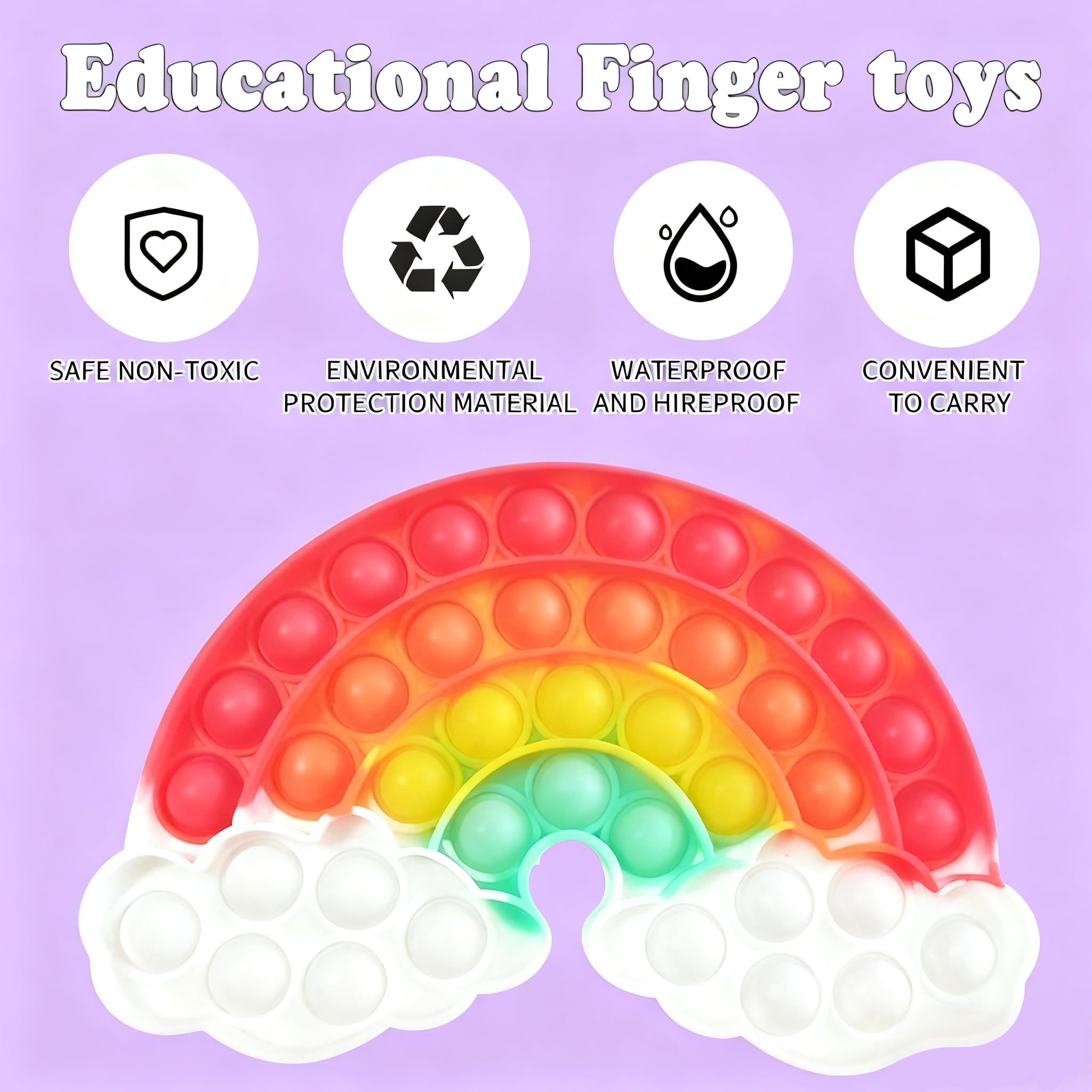 QETRABONE rainbow cloud bubble toy for portable stress relief and play