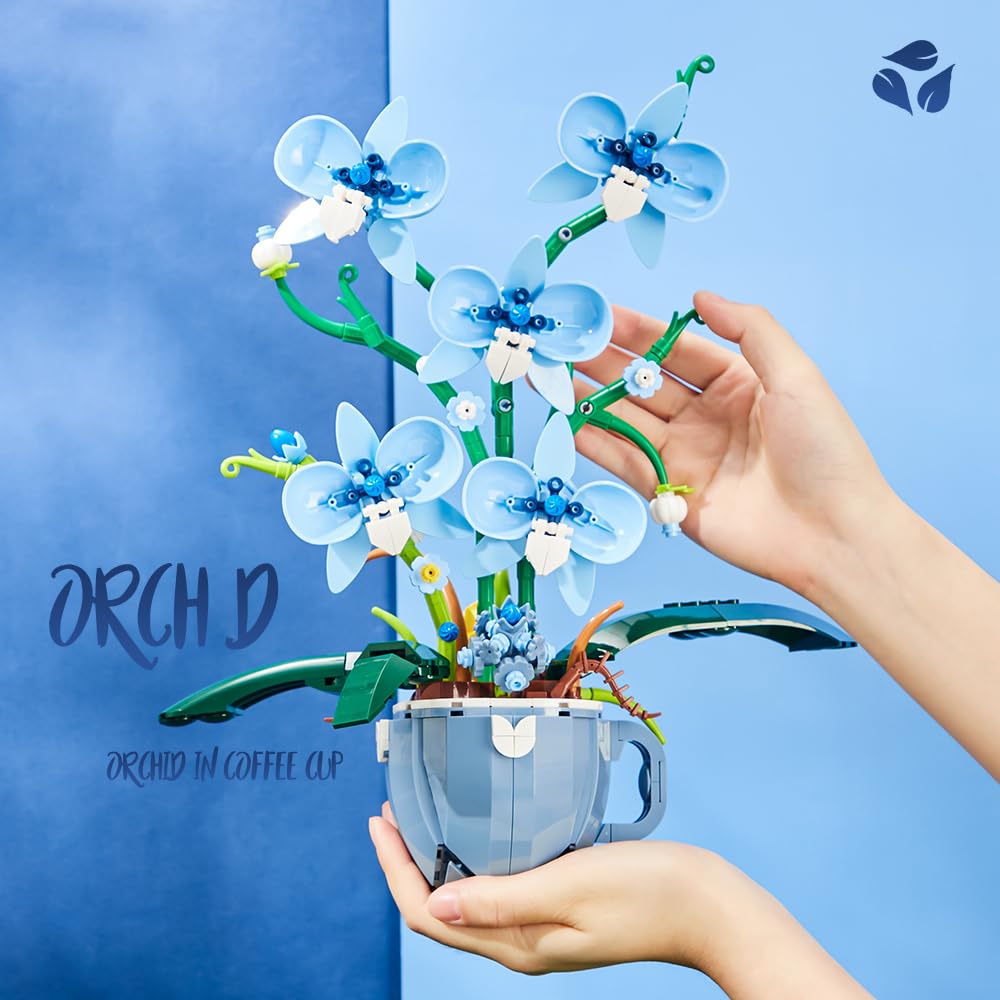 QFJ Ideas Blue Orchid nightstand display offering maintenance-free charm