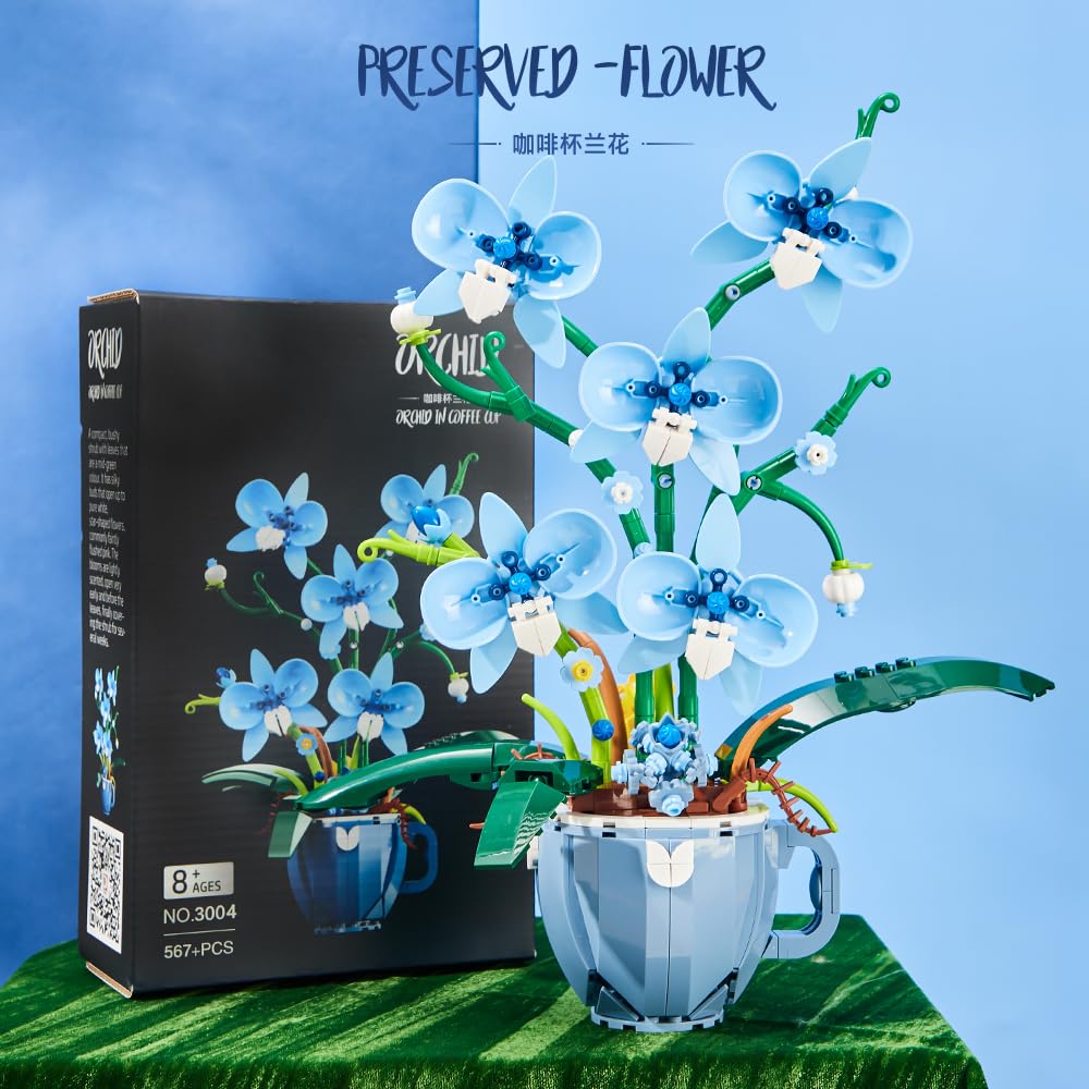 QFJ Ideas Blue Orchid office desk setup enhancing natural ambiance