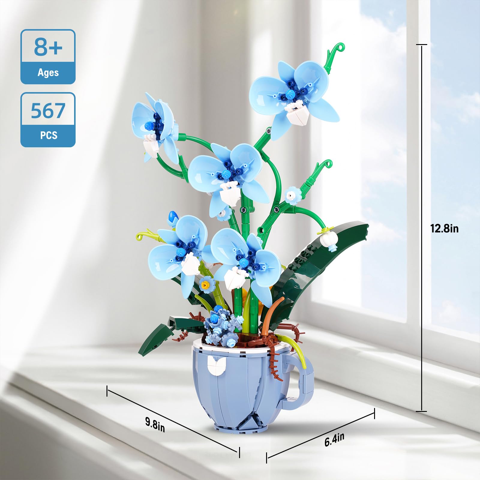 QFJ Ideas Blue Orchid on-table arrangement showcasing decorative potential