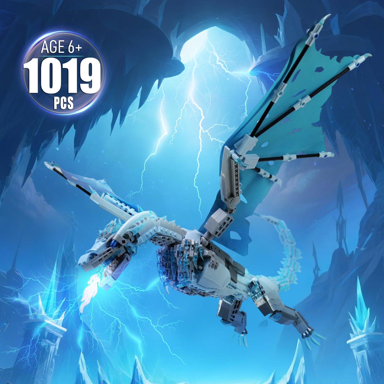 QFJ Ideas Ice Dragon head adjusted for customizable display