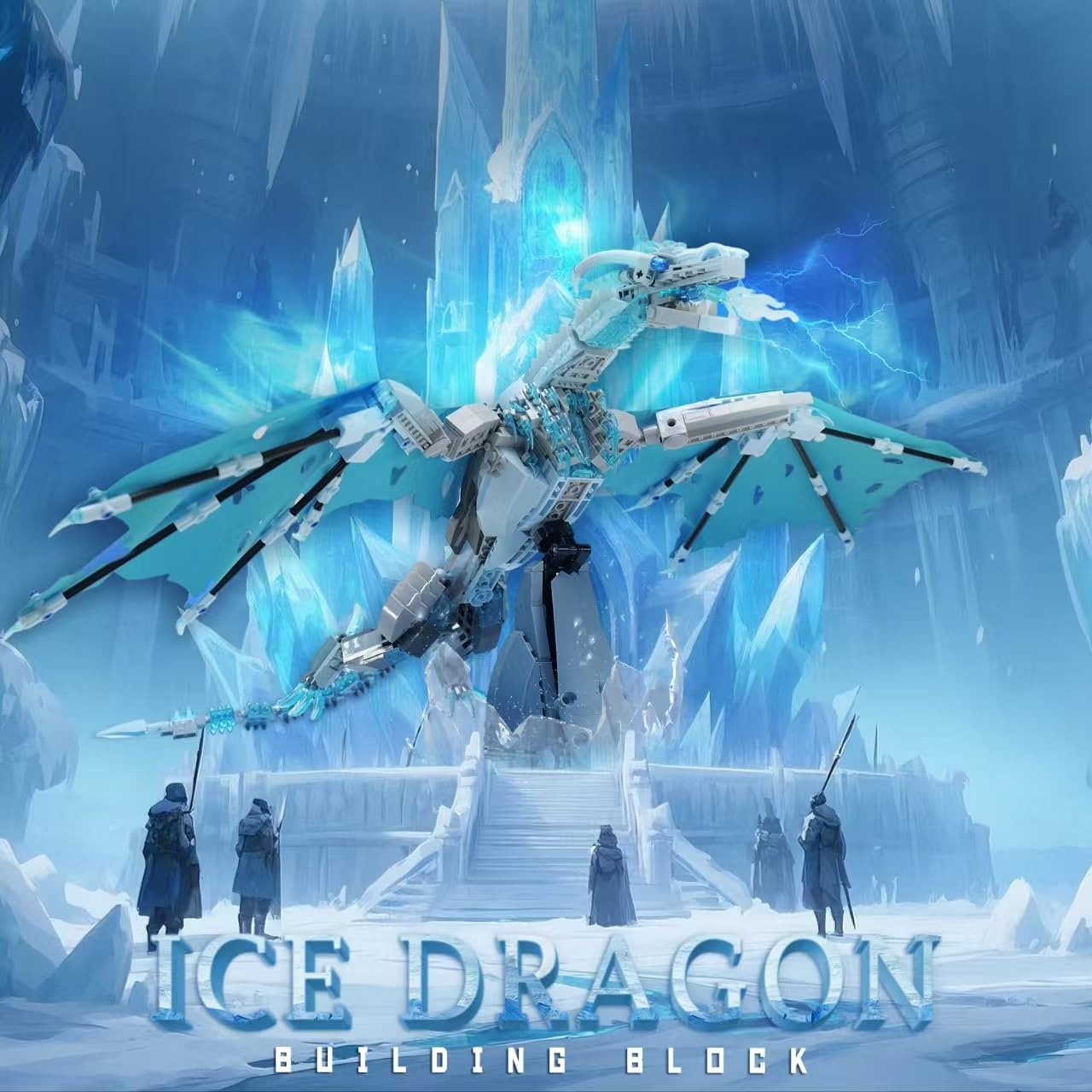 QFJ Ice Dragon with wings extended in dramatic pose