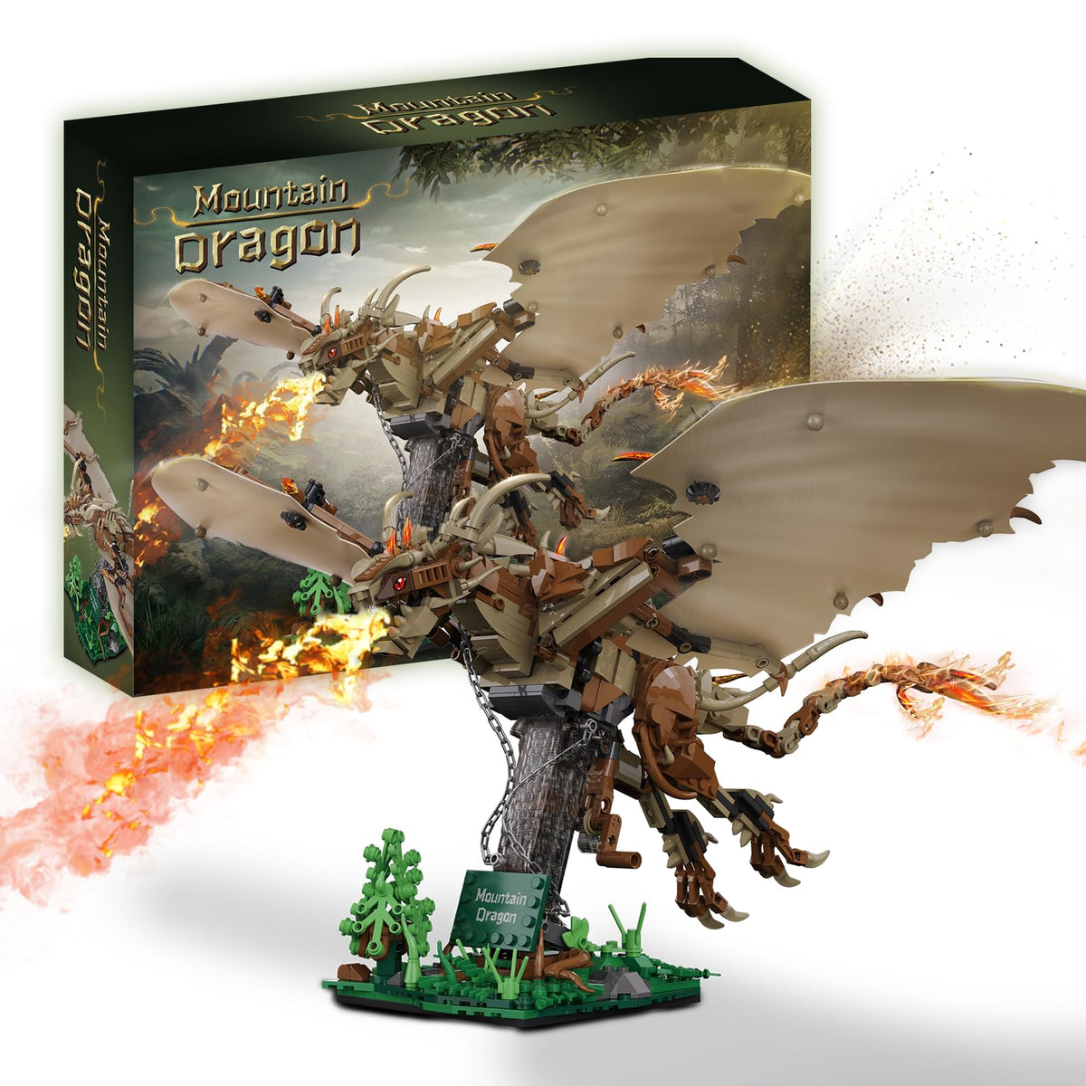 QFJ Ideas Magic Wiki Fire Dragon model for display and collection.