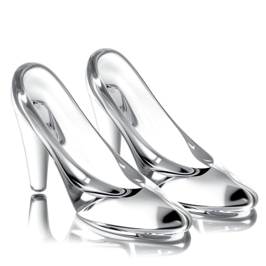 QFkris two-pack clear Cinderella slipper for sparkling princess room decor